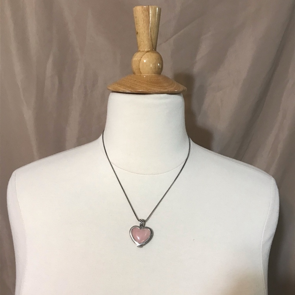 Heart stone necklace 925 silver